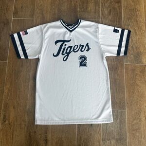 Champro Tigers Baseball Jersey White Blue #2 Men’s Adult Large Mesh MLB Style